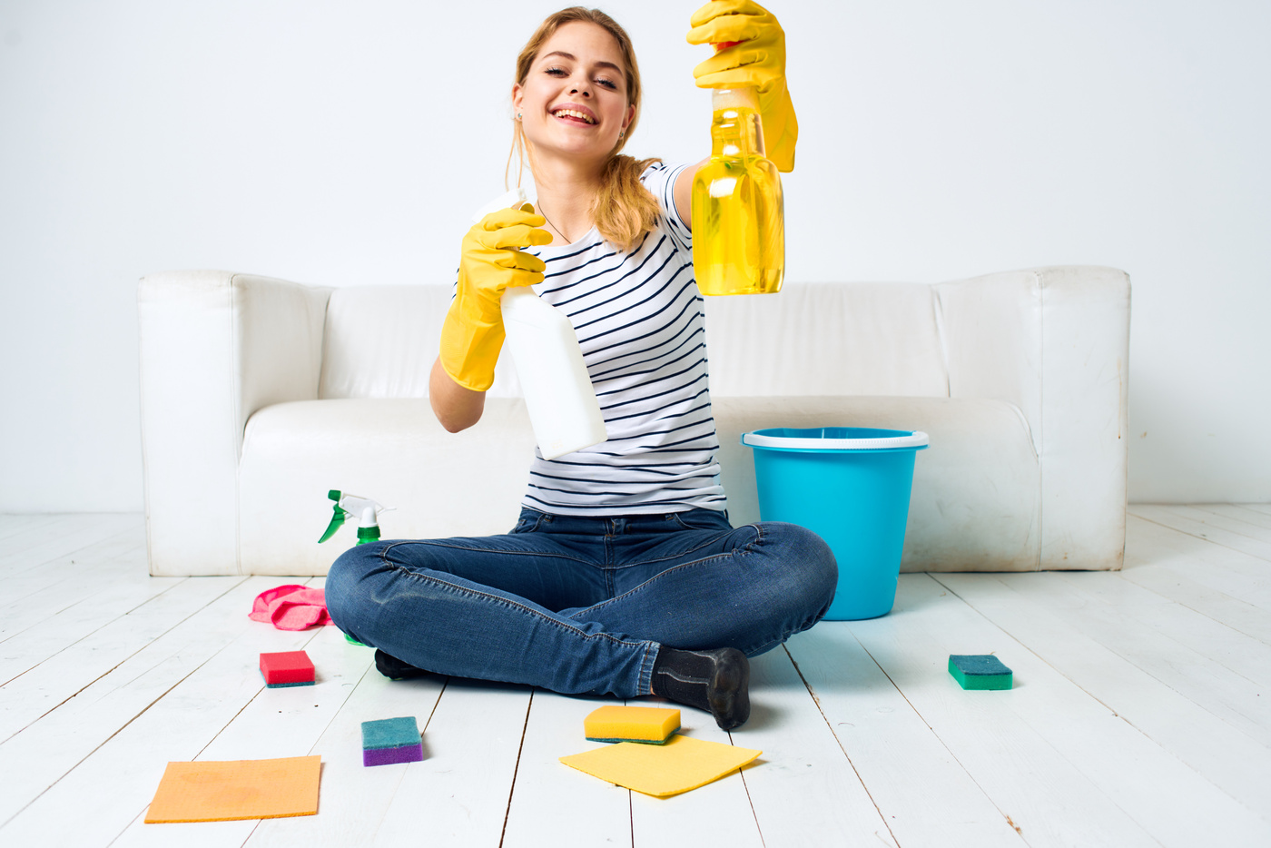 Woman Home Cleaning Housework Care Detergent Interior